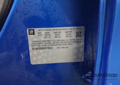 2017 Chevrolet Cruze Premier Auto z USA, uszkodzony, nr VIN 3G1BF6SM0HS575609